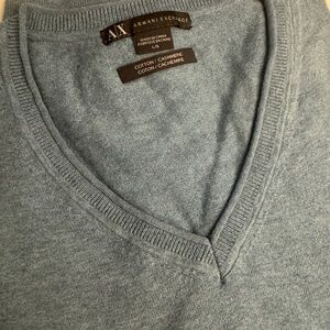 Armani Exchange Men's V-Neck Sweater in Gray